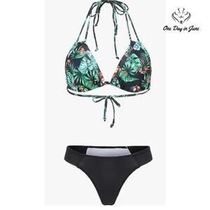 SSLR Halter Triangle Bikini Swimsuit Size M